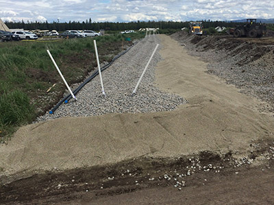 Sand Mound Construction Under Canvas