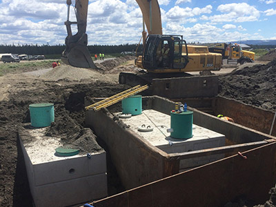 Wastewater Treatment Install Under Canvas